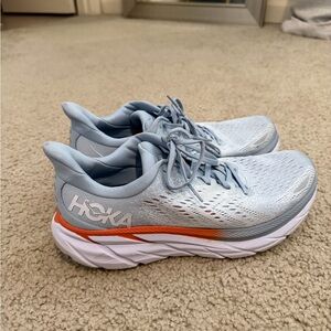 Hoka One One Women's Light Blue and Orange Athletic Shoes